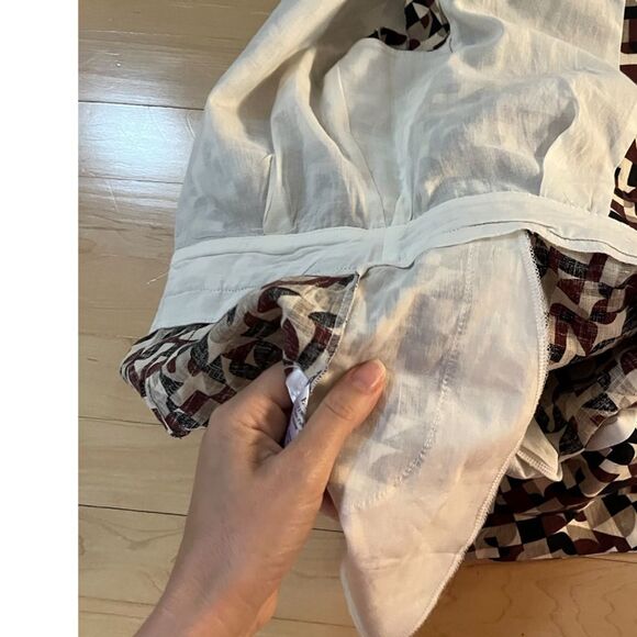 Anthropologie EXQUISE Geometric Print Linen Romper M NWOT - Picture 7 of 11